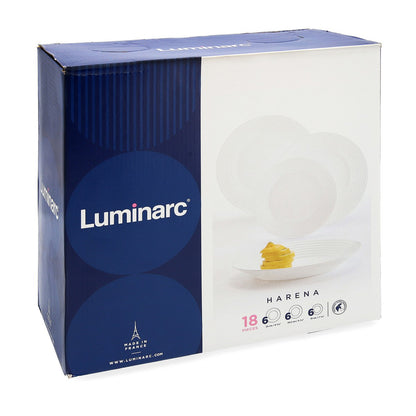 Luminarc Harena White Glass 18 Piece Dinnerware Set