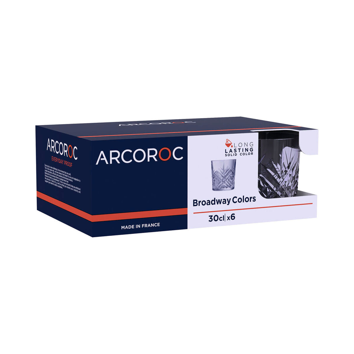 Arcoroc Broadway Glass Cup Set 330 ml 6 Units