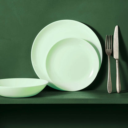 Luminarc Diwali Paradise Green Glass 12 Piece Dinnerware Set