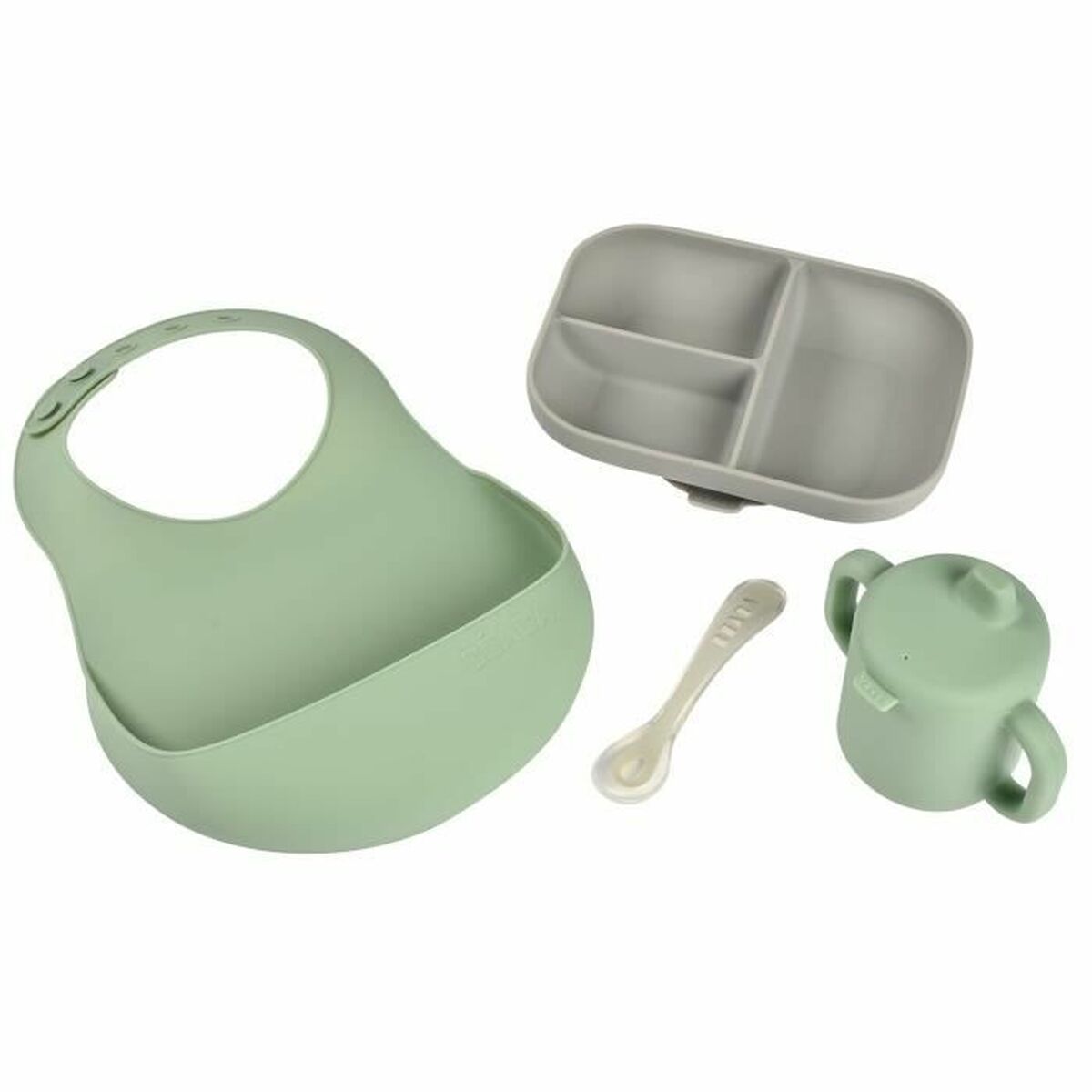 Set de Vajilla Béaba Verde 4 Piezas Silicona