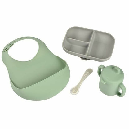 Béaba Green 4-Piece Silicone Dinnerware Set