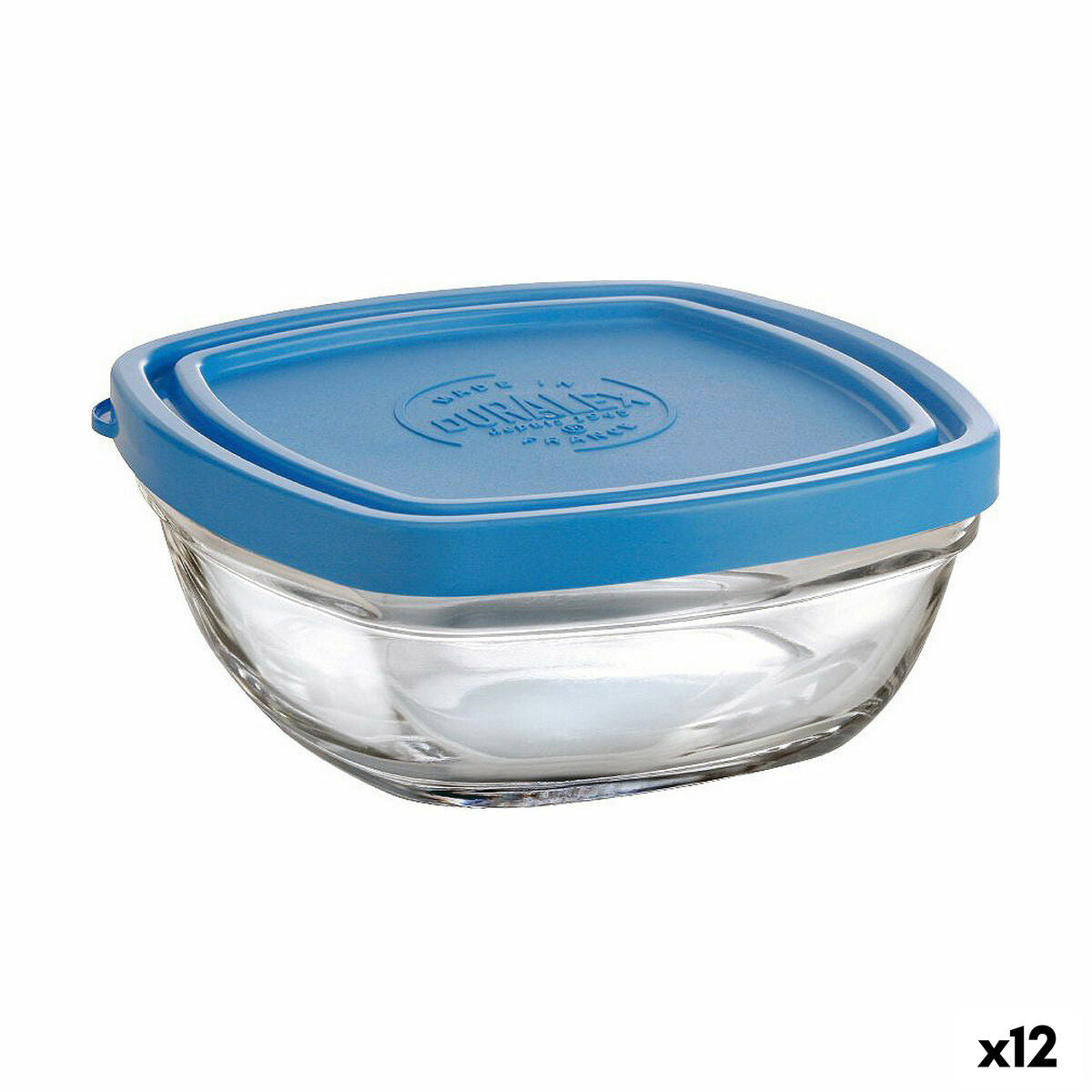 Fiambrera Cuadrada con Tapa Duralex FreshBox Azul 300 ml 11 x 11 x 5 cm (12 Unidades)