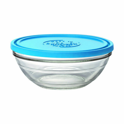 Duralex FreshBox Round Lunch Box with Lid Blue 2.4 L (4 Units)