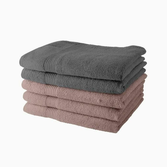 TODAY Towel Set Light Pink Grey 5 Pieces 70 x 130 cm