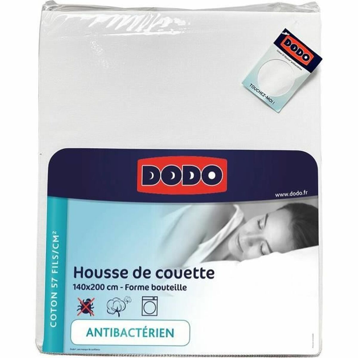 DODO Antibacterial Duvet Cover White 140 x 200 cm