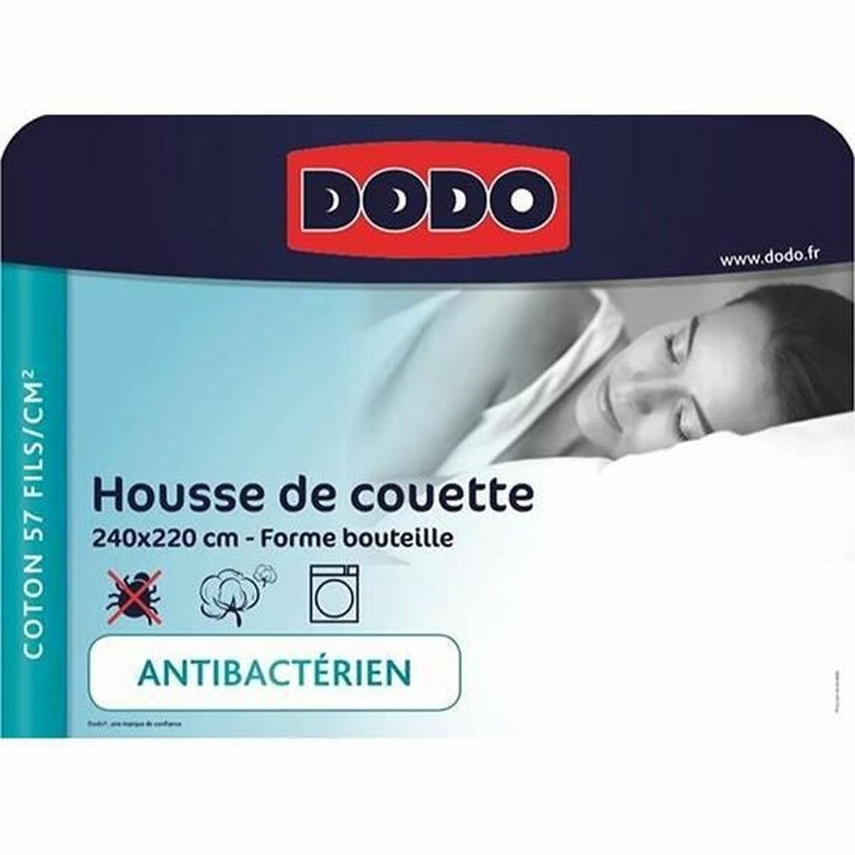 DODO Antibacterial Duvet Cover White 220 x 240 cm 240 x 220 cm