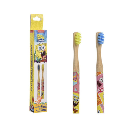 Cepillo de Dientes Para Niños Take Care   Bob Esponja 2 Piezas