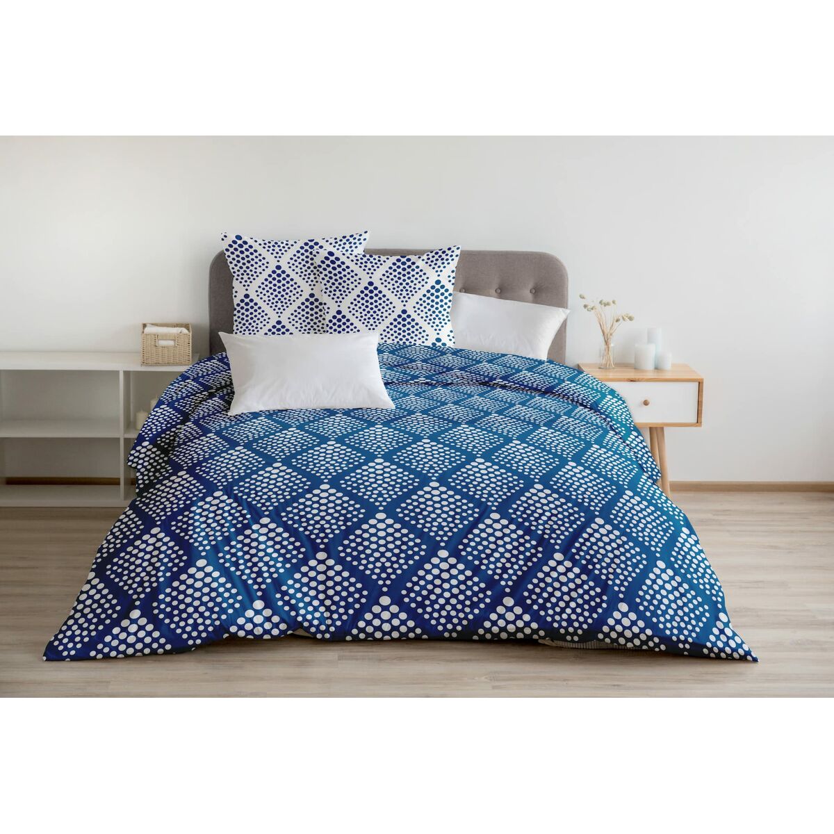 HOME LINGE PASSION Duvet Cover Blue 220 x 240 cm