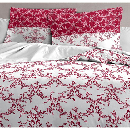 HOME LINGE PASSION Duvet Cover Burgundy White 240 x 260 cm