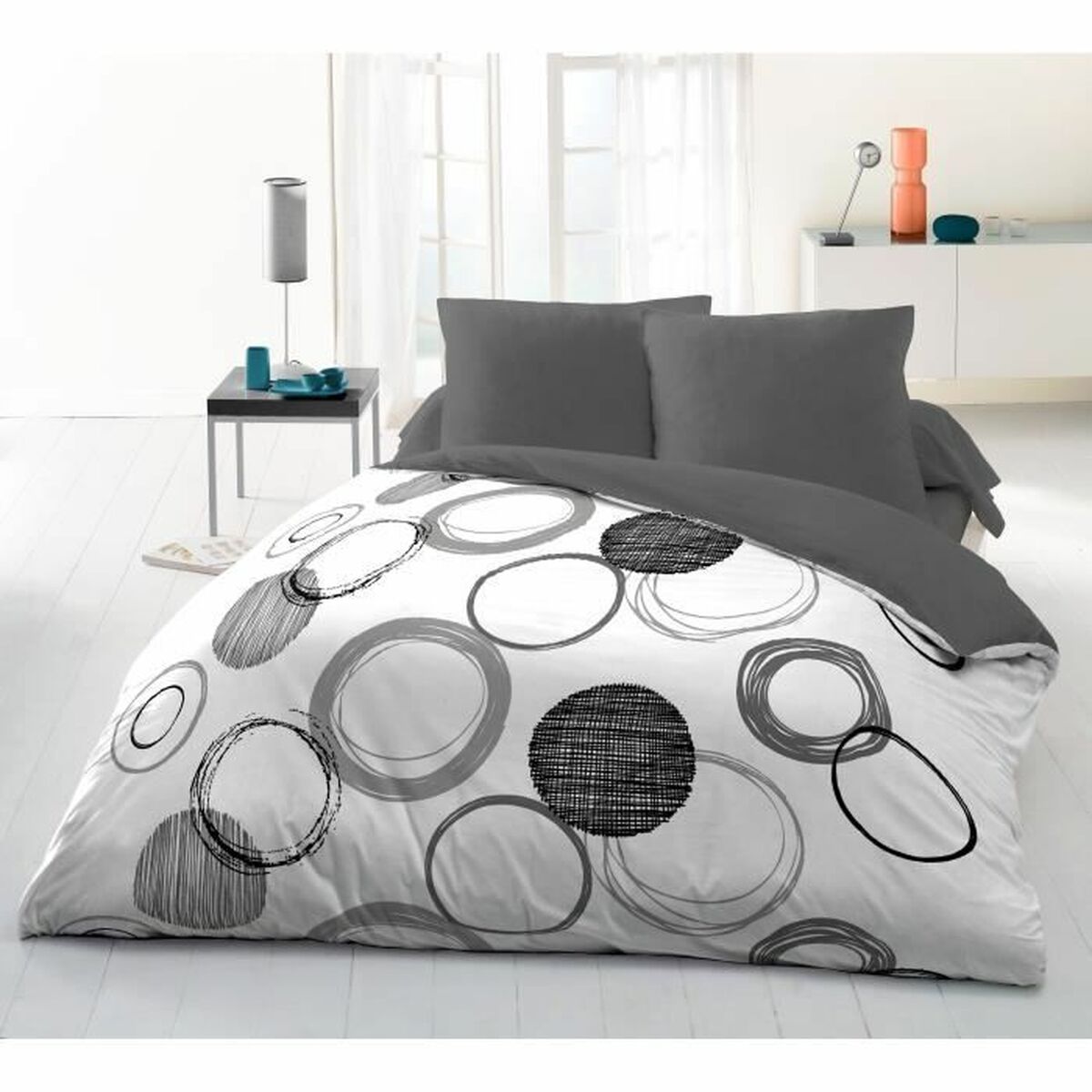 HOME LINGE PASSION Duvet Cover Audace Light gray 240 x 260 cm