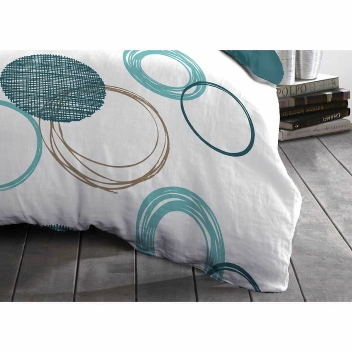 HOME LINGE PASSION Duvet Cover Green Circles 220 x 240 cm