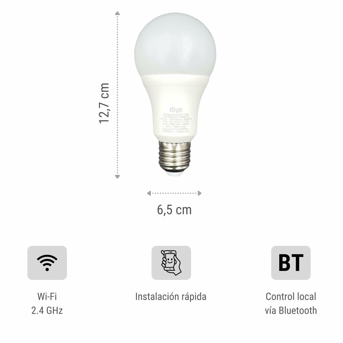 Bombilla Inteligente Konyks Blanco E27