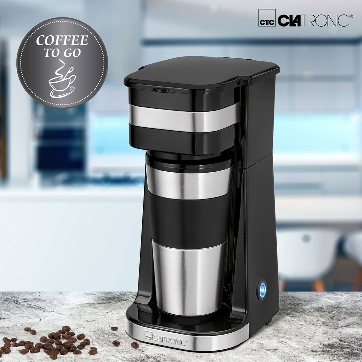 Cafetera Italiana Clatronic KW 3733 Negro Acero Acero Inoxidable 1 Taza