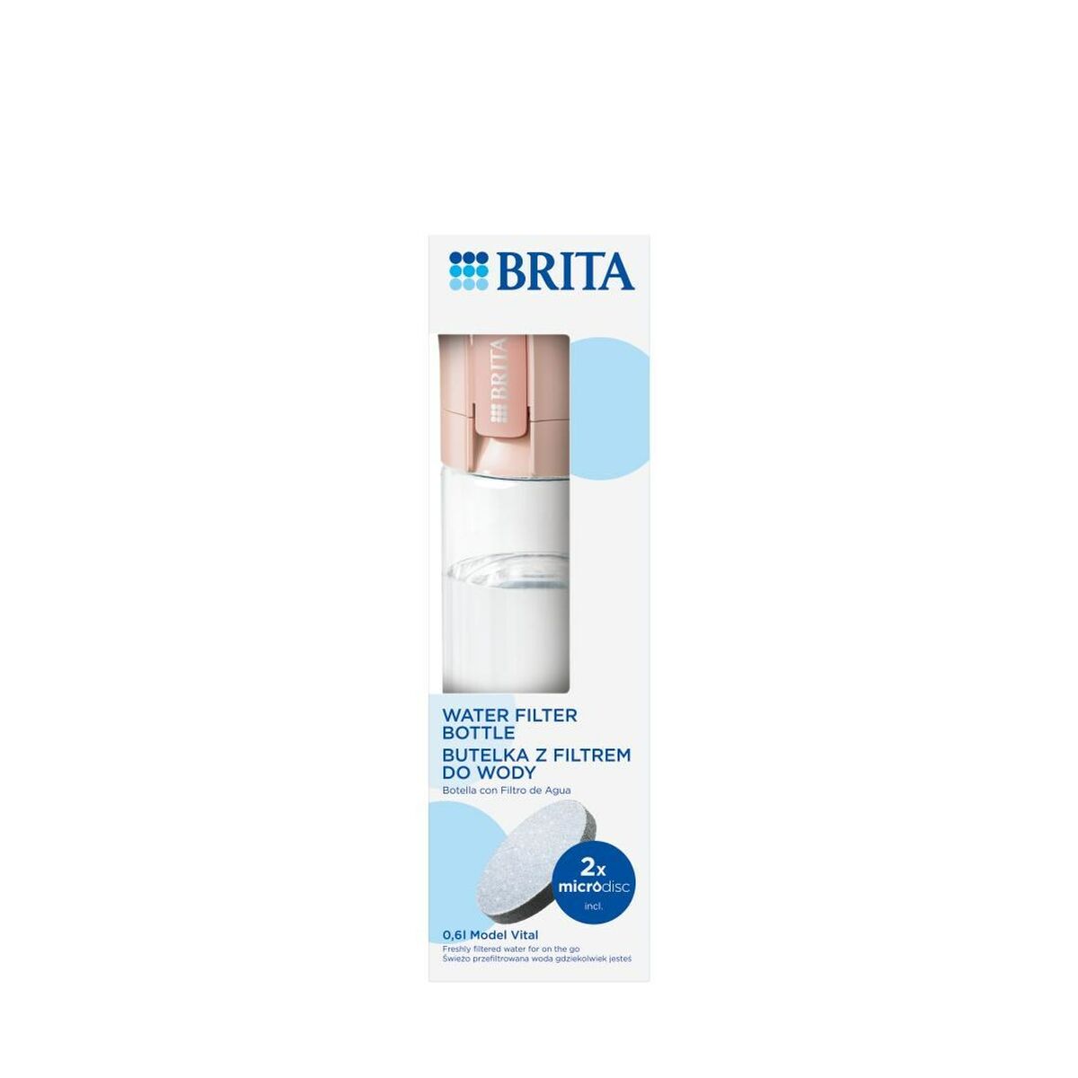 Botella Filtrante Brita Vital Melocotón 600 ml