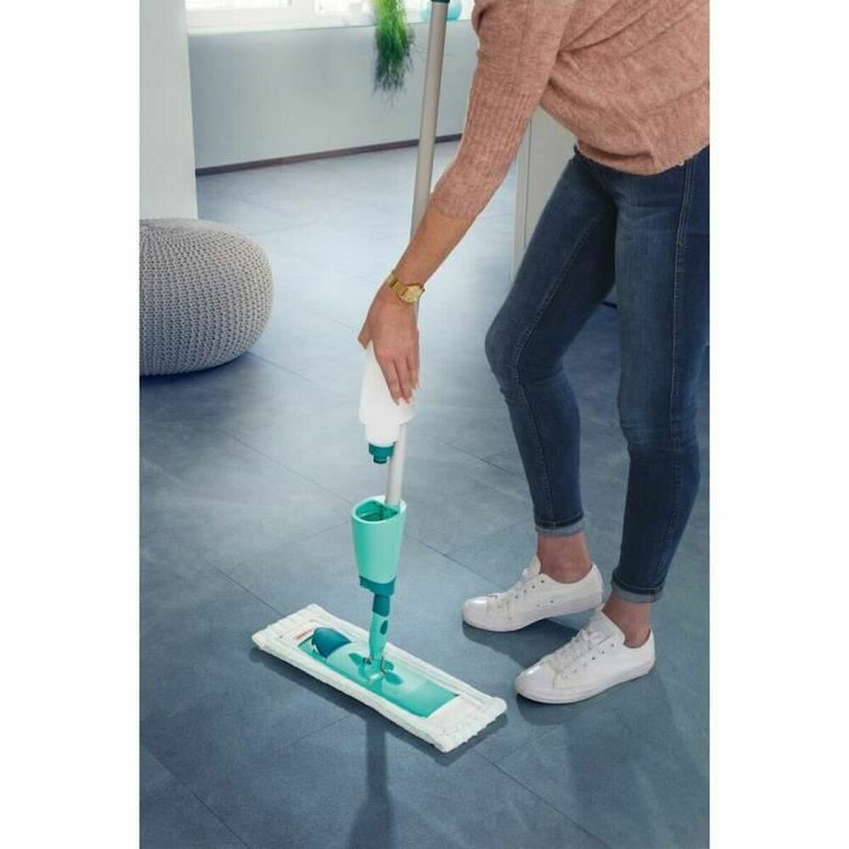 Leifheit Easy Spray XL Mop White Turquoise Microfibre Plastic