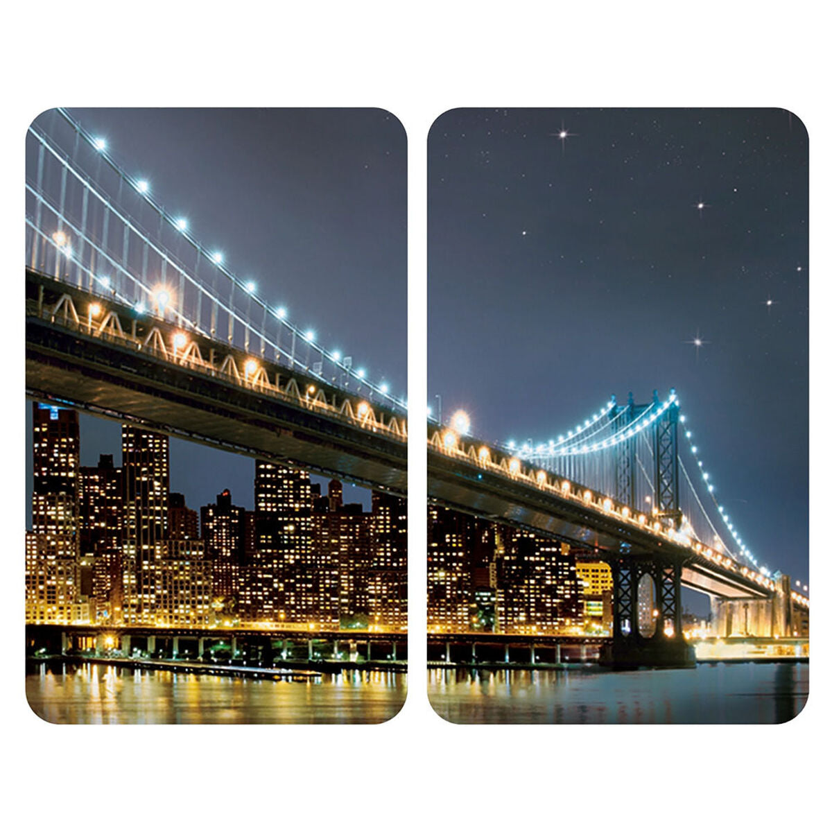 Wenko Brooklyn Bridge Cutting Board 30 x 52 cm Tempered Glass (2 Units)