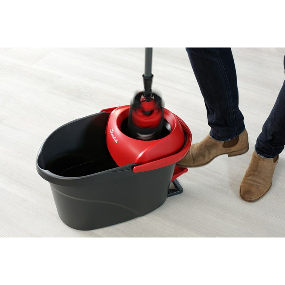 Vileda Ultramat Turbo XL Black Red Microfiber Mop with Bucket