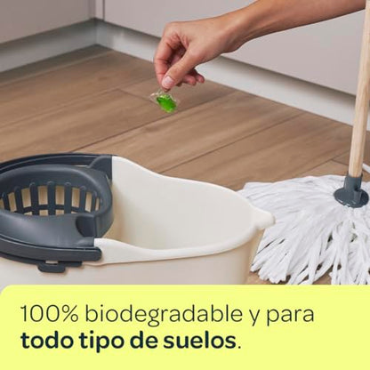 Flopp - Fregasuelos Universal Ecológico | 90 cápsulas | Etiqueta EU Ecolabel | Limpiador de Suelos Eco Limpiapisos Friegasuelos. Flopp: Limpia sin Ensuciar el Planeta.