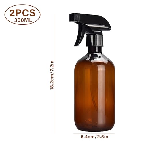 2 Piezas Botella Pulverizado,300ml,Botella de Spray Vacías Plástico,Gatillo Botellas de Spray Vacías,Spray Botella for Plants,Botella de Niebla a Prueba de Fugas,para Hogar,Jardín,Plantas,Peluquería