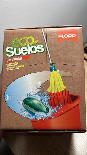 Flopp - Fregasuelos Universal Ecológico | 90 cápsulas | Etiqueta EU Ecolabel | Limpiador de Suelos Eco Limpiapisos Friegasuelos. Flopp: Limpia sin Ensuciar el Planeta.