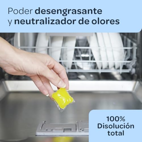 Flopp - Cápsulas Lavavajillas Ecológico | 110 Cápsulas con Envase Biodegradable | Etiqueta EU Ecolabel | Abrillantador con Protección del Cristal | Formula Vegana