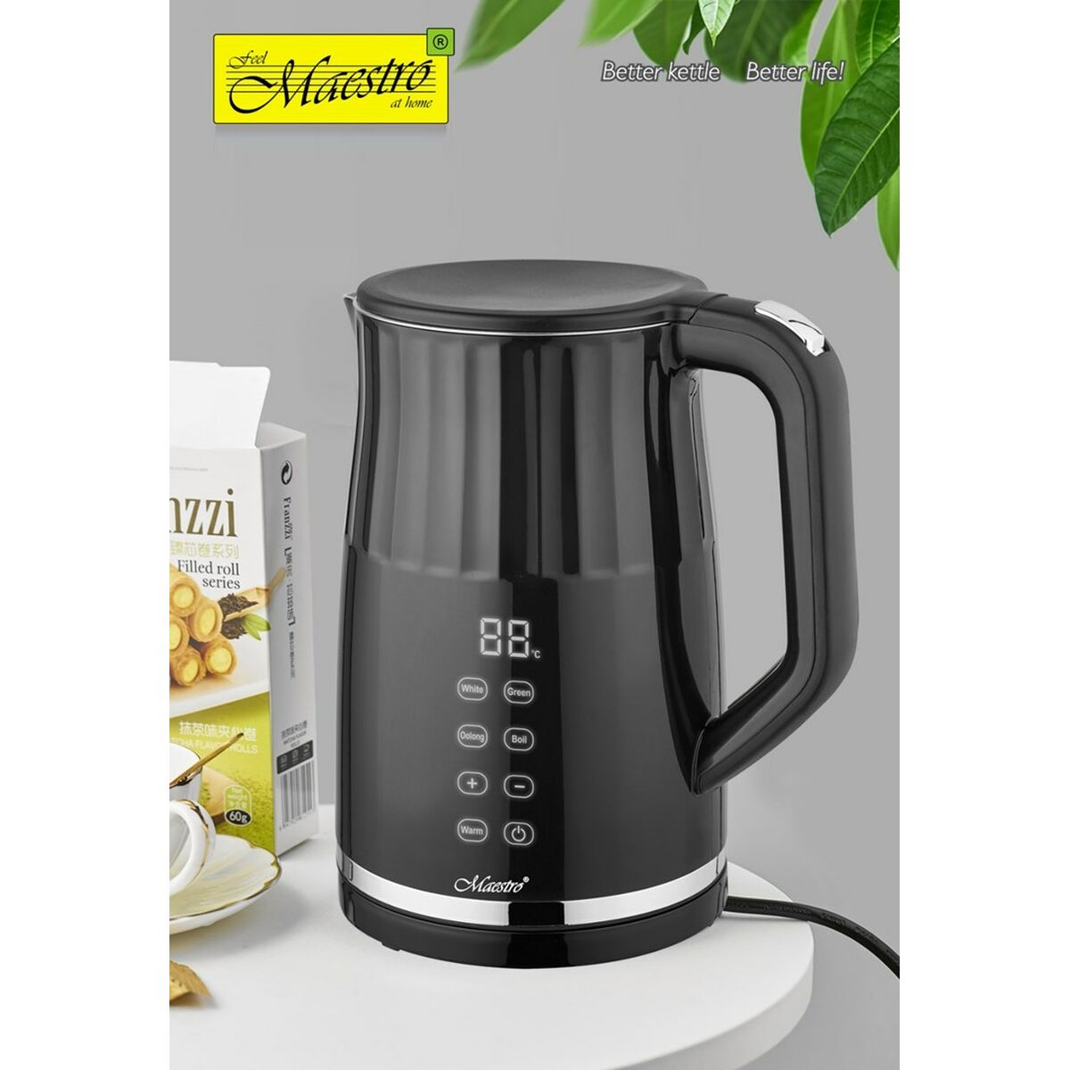 Feel Maestro MR-049 Kettle Black Transparent 2200 W 1.7 L