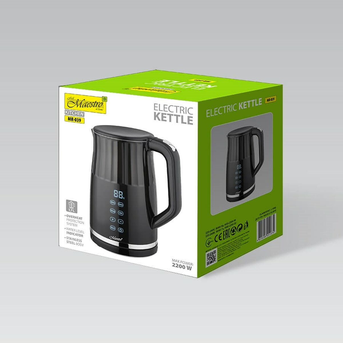 Feel Maestro MR-049 Kettle Black Transparent 2200 W 1.7 L