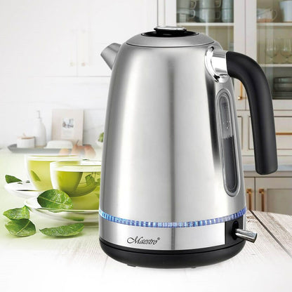 Feel Maestro MR-050 Kettle Silver Blue Stainless Steel 2200 W 1.7 L