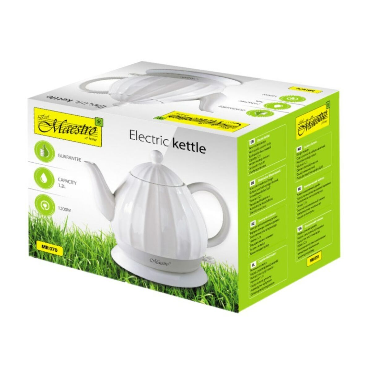 Hervidor y Tetera Eléctrica Feel Maestro MR-070 Blanco Cerámico 1200 W 1,2 L