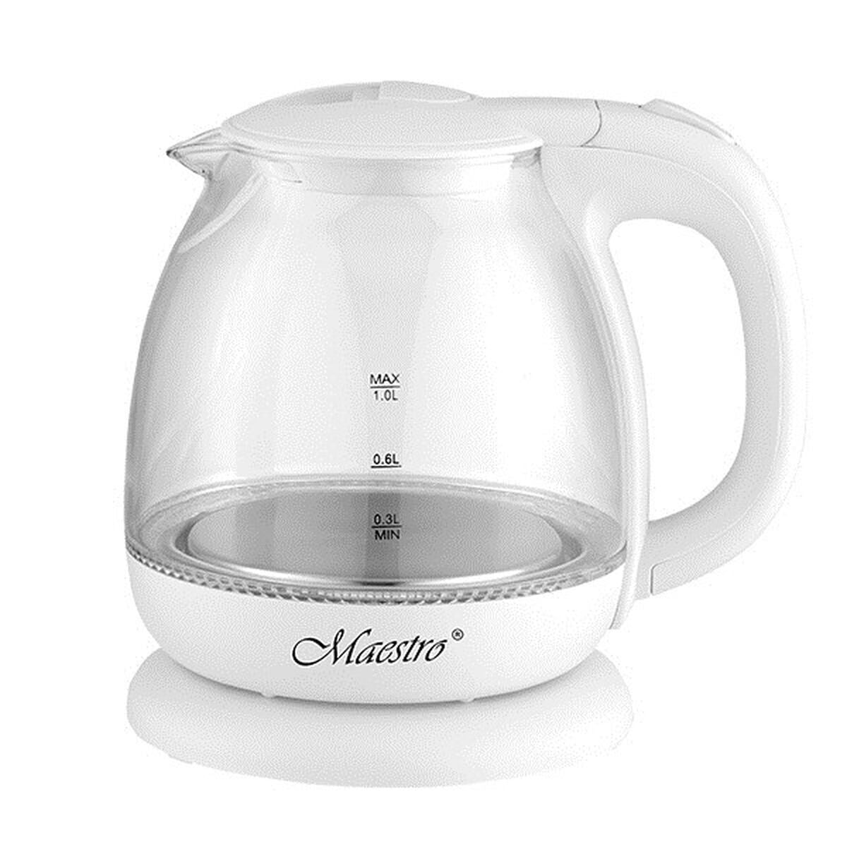 Feel Maestro MR-055 White Glass Kettle 1100 W 1 L