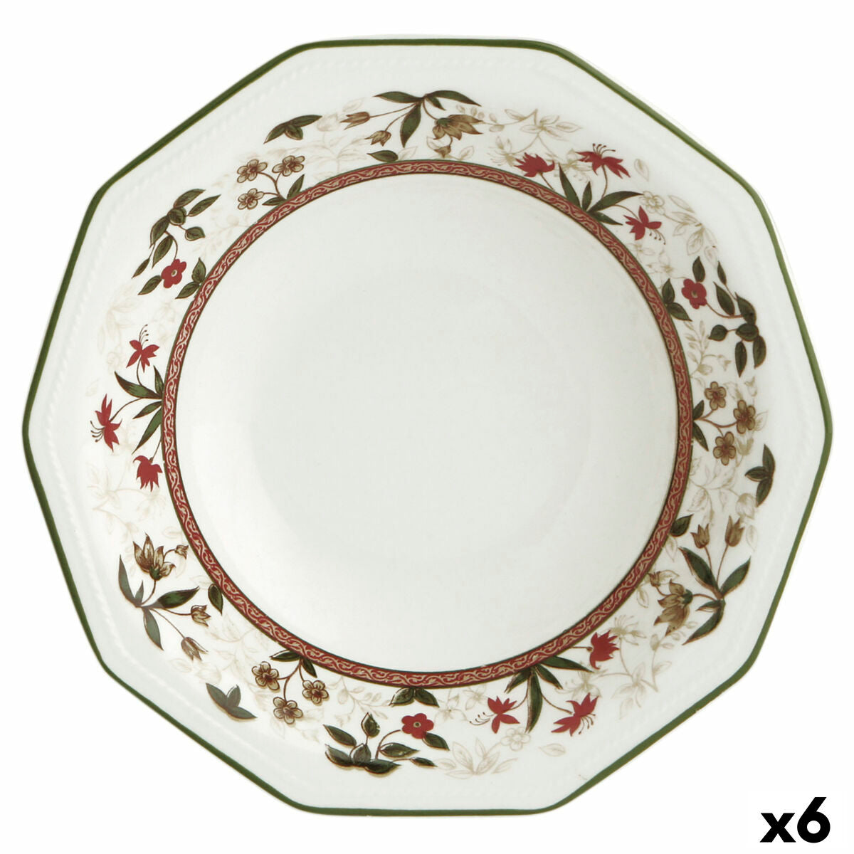 Queen's By Churchill Assam Floral Ceramic Earthenware Deep Plate Ø 20.5 cm (6 Units)