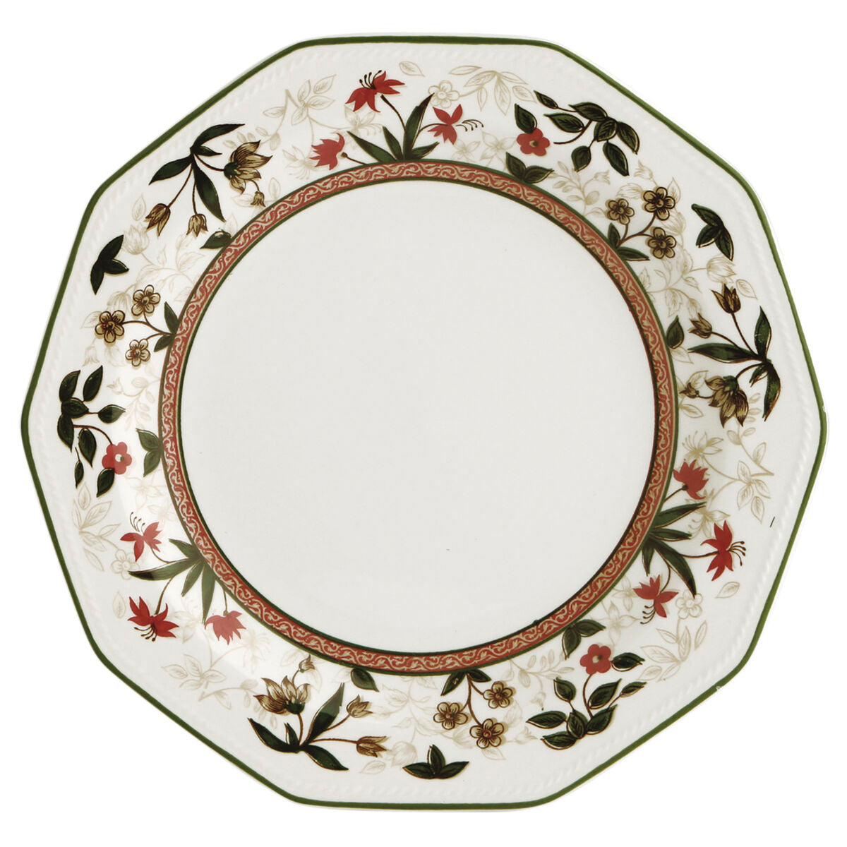 Queen's By Churchill Assam Floral Ceramic Earthenware Flat Plate Ø 27 cm (6 Units)