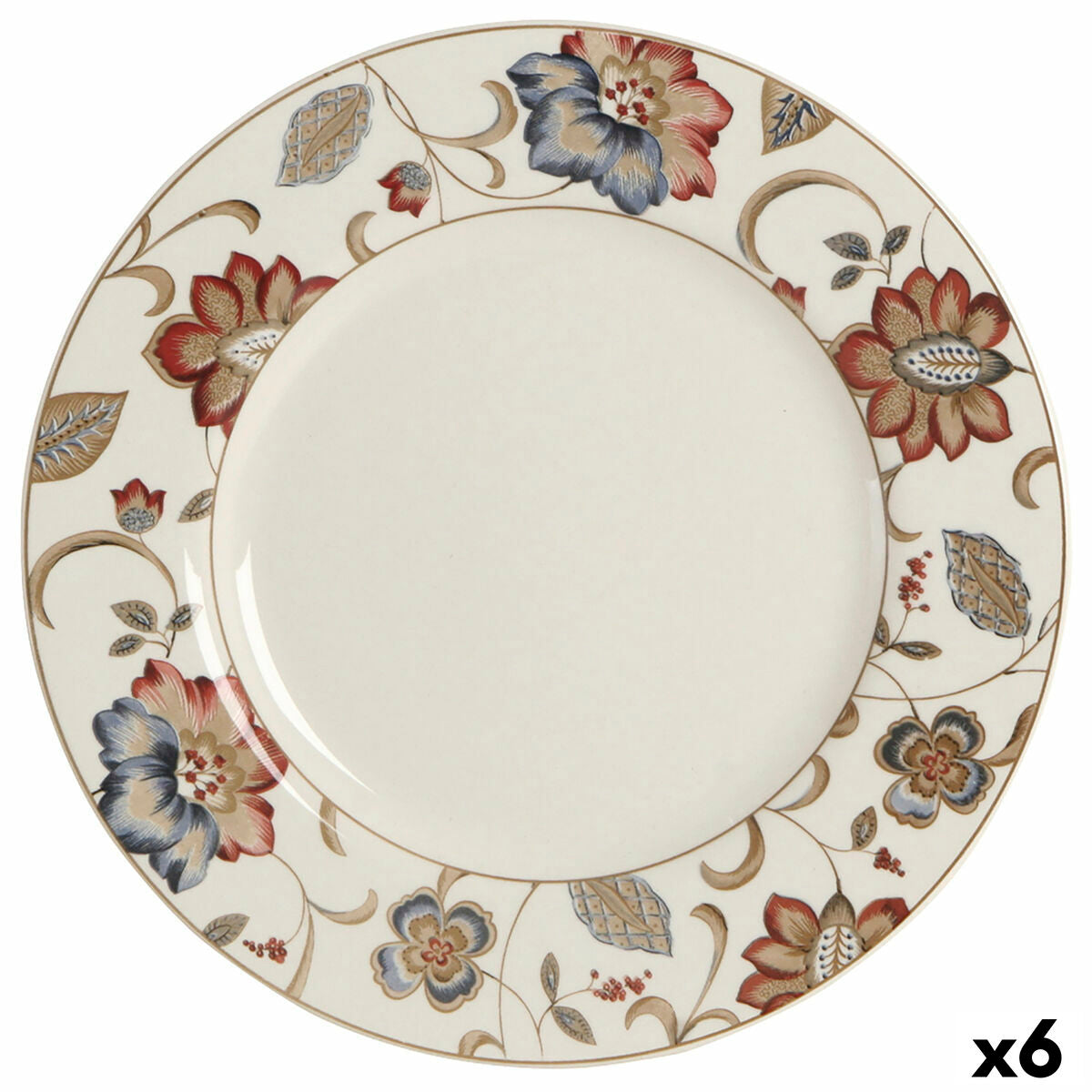 Queen's By Churchill Jacobean Floral Dinner Plate Ø 27.3 cm Ceramic Earthenware (6 Units)