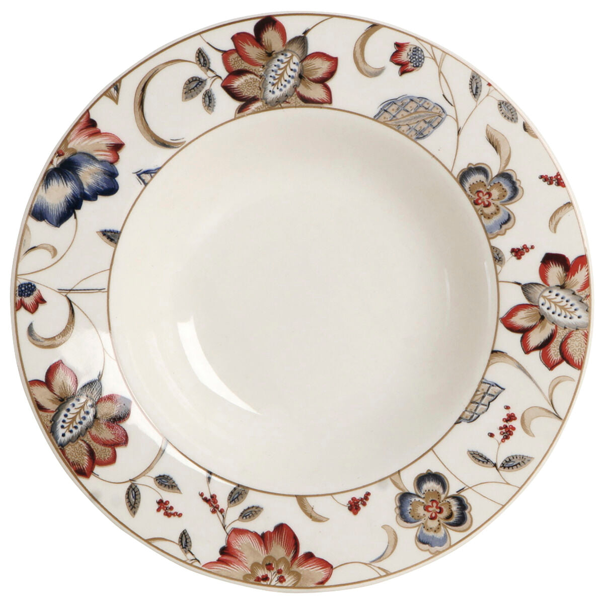 Queen's By Churchill Jacobean Floral Ceramic Earthenware Deep Plate 22.8 cm (6 Units)