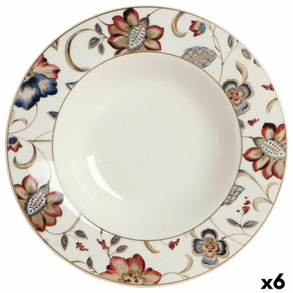 Queen's By Churchill Jacobean Floral Ceramic Earthenware Deep Plate 22.8 cm (6 Units)