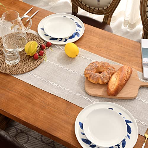 Wracra Camino de Mesa de Algodón Estilo Campesino, Camino de Mesa Café 180cm con Borlas para Fiesta, Decoración de Comedor Decoración de Mesa de Postre (Café Claro, 180cm)