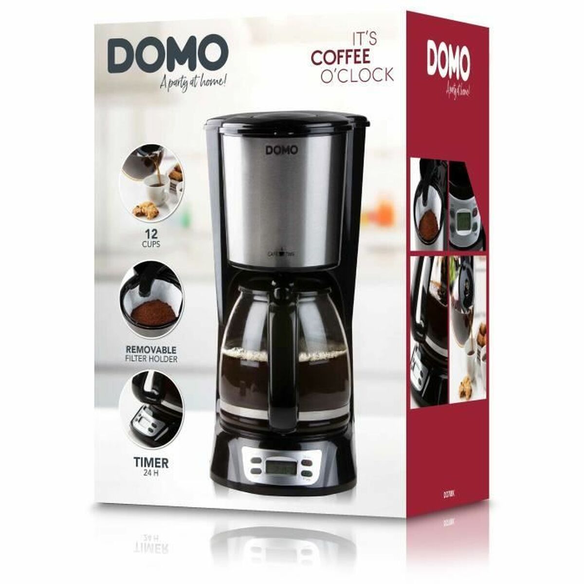 DOMO DO708K Drip Coffee Maker Black 1000 W