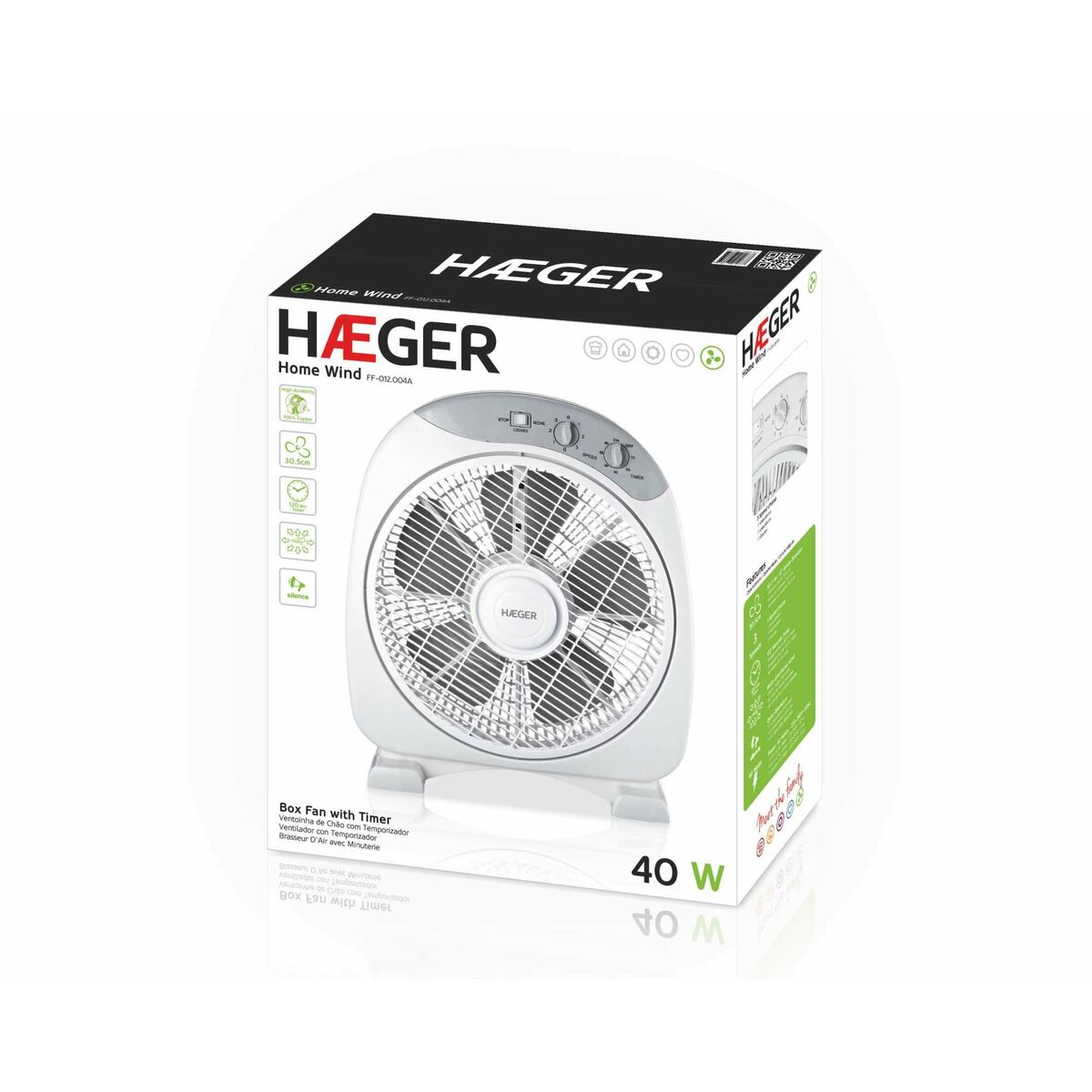 Ventilador de Suelo Haeger FF-012.004A Blanco 40 W