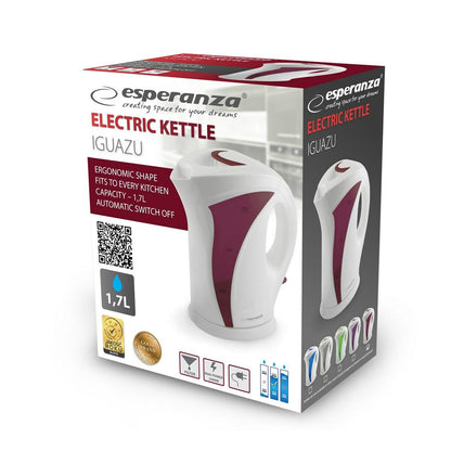 Esperanza Kettle EKK018R White Red Plastic 2200 W 1.7 L