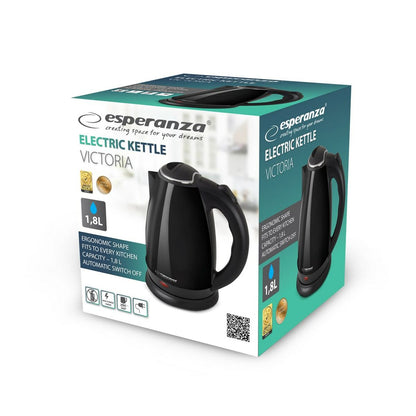 Esperanza EKK113K Kettle Black Stainless Steel Plastic 1800 W 1.8 L