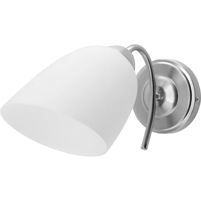 Activejet Wall Light NIKITA 1P Nikiel White Nickel Metal Glass 60 W 220-240 V 26 x 12 x 12.5 cm 30 x 12 x 15 cm (1 Piece