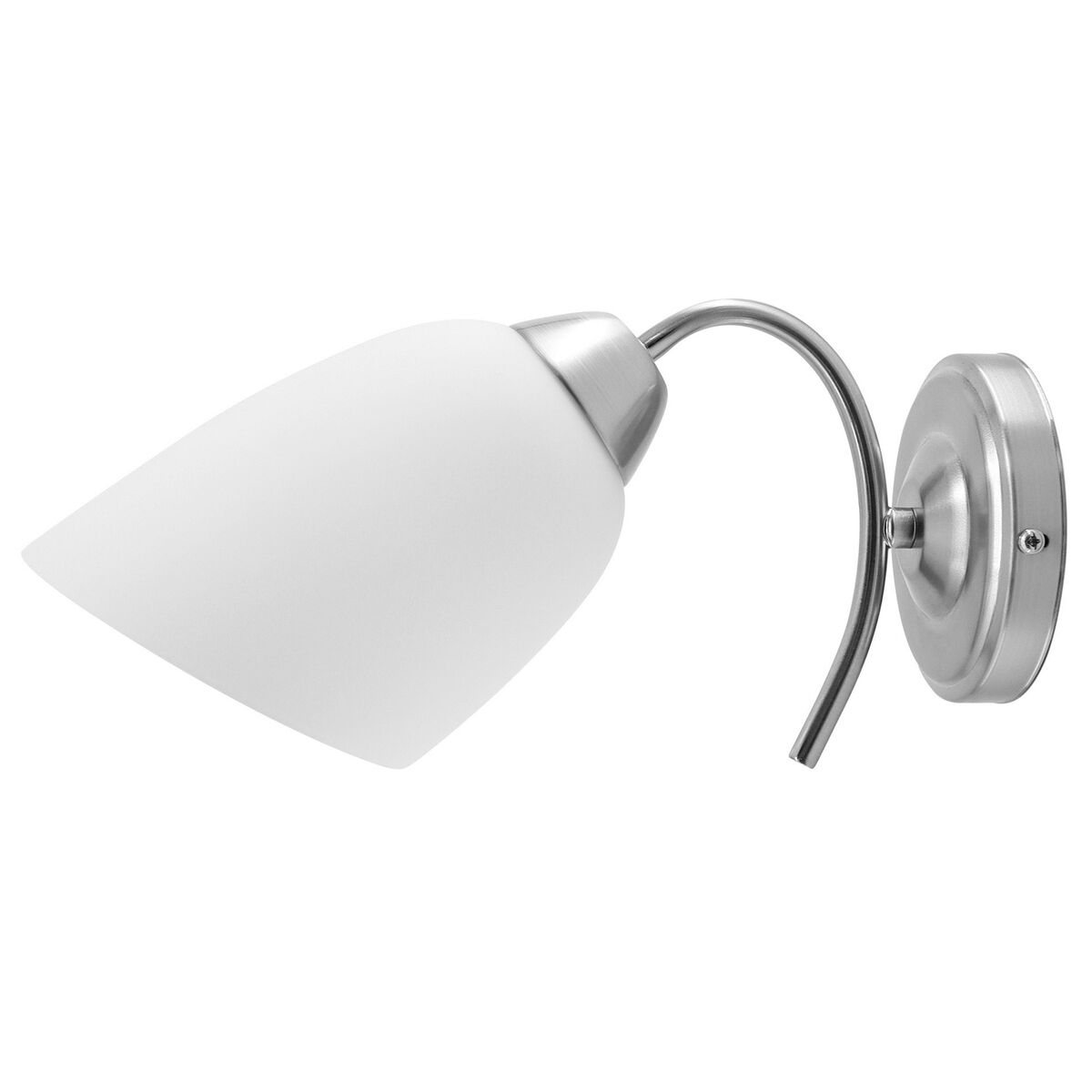 Activejet Wall Light NIKITA 1P Nikiel White Nickel Metal Glass 60 W 220-240 V 26 x 12 x 12.5 cm 30 x 12 x 15 cm (1 Piece