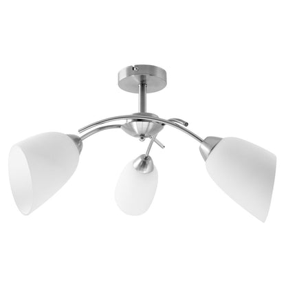 Activejet NIKITA 3P Ceiling Lamp Nikiel White Nickel Metal Glass 120 W