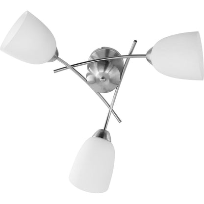 Activejet NIKITA 3P Ceiling Lamp Nikiel White Nickel Metal Glass 120 W