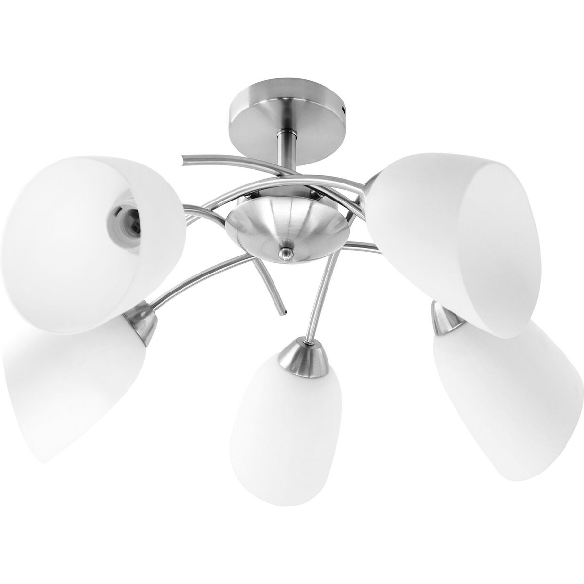 Activejet NIKITA 5P Ceiling Lamp Nikiel White Nickel Metal Glass 200 W (1 unit)