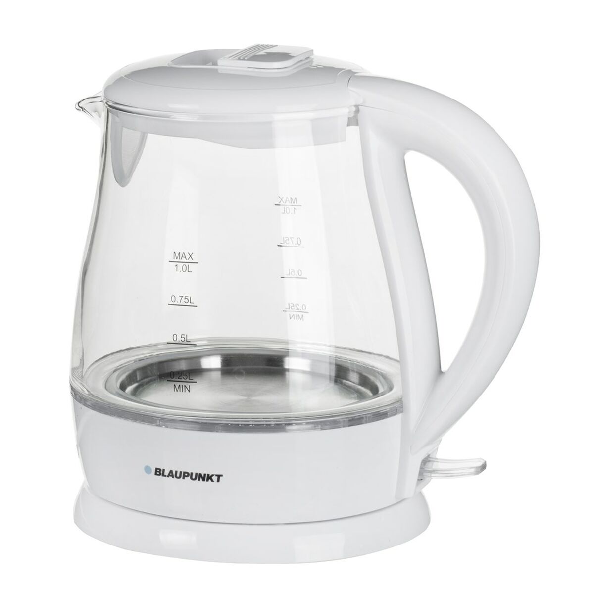 Blaupunkt EKG301 Kettle White Glass Aluminum 1630 W 1 L