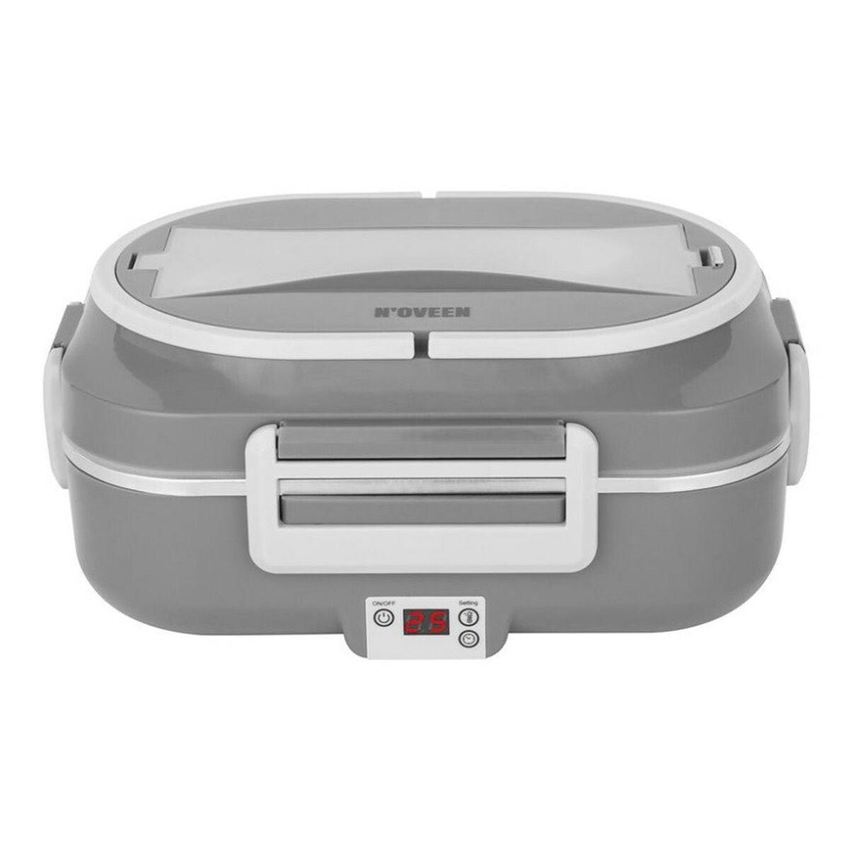 N'oveen LB640 Electric Lunch Box Dark Grey Stainless Steel 24 x 11 x 18.5 cm