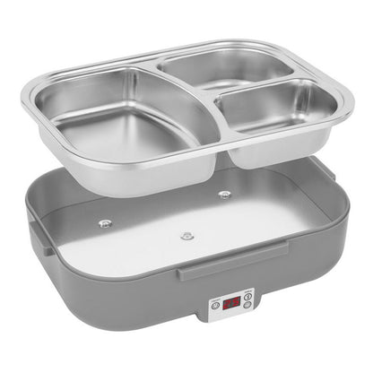 N'oveen LB640 Electric Lunch Box Dark Grey Stainless Steel 24 x 11 x 18.5 cm