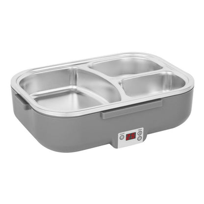 N'oveen LB640 Electric Lunch Box Dark Grey Stainless Steel 24 x 11 x 18.5 cm