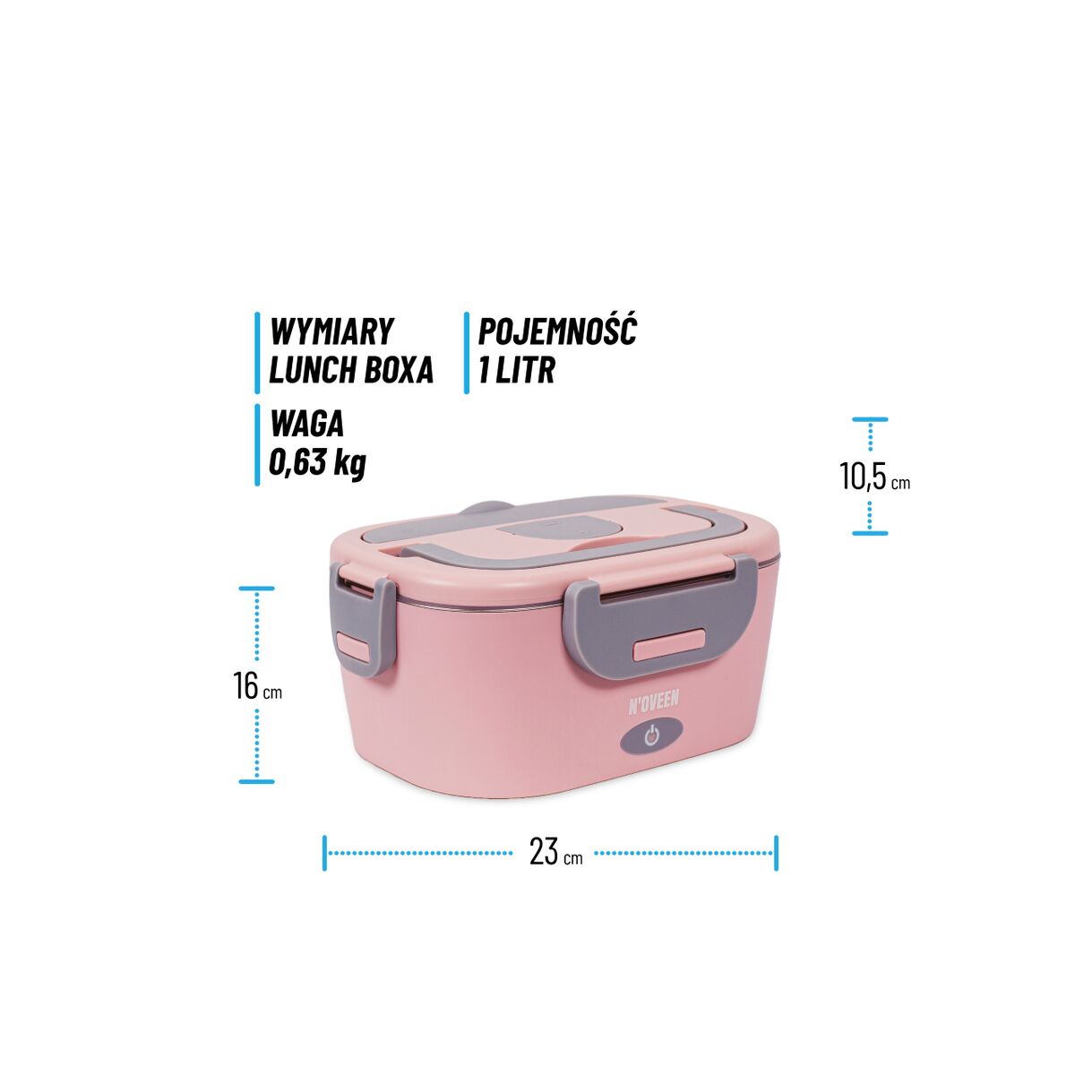 N'oveen Lunch Box LB755 Gray Pink